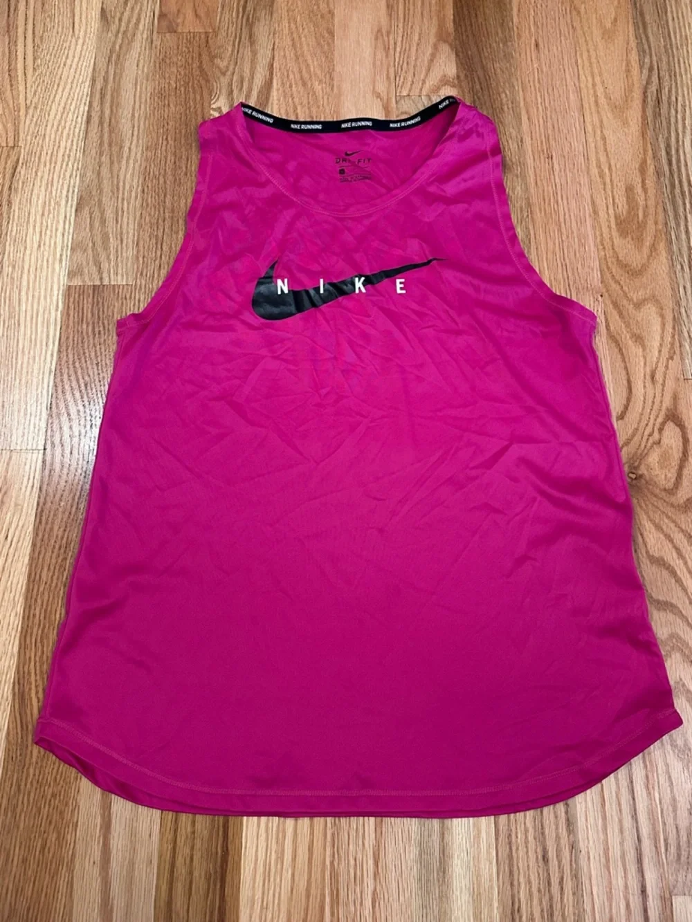 Nike Swoosh Running Tank, Dri-Fit Women's Pink Racerback Tank, Size Small - Picture 3 of 6